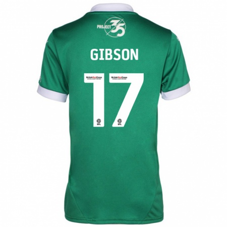 Kandiny Herren Lewis Gibson #17 Grün Weiß Heimtrikot Trikot 2024/25 T-Shirt