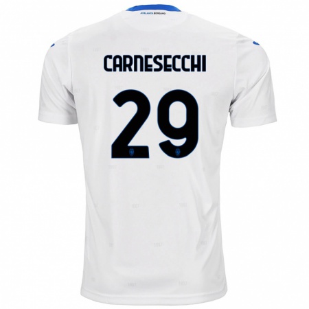 Kandiny Herren Marco Carnesecchi #29 Weiß Auswärtstrikot Trikot 2024/25 T-Shirt