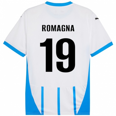 Kandiny Herren Filippo Romagna #19 Weiß Blau Auswärtstrikot Trikot 2024/25 T-Shirt