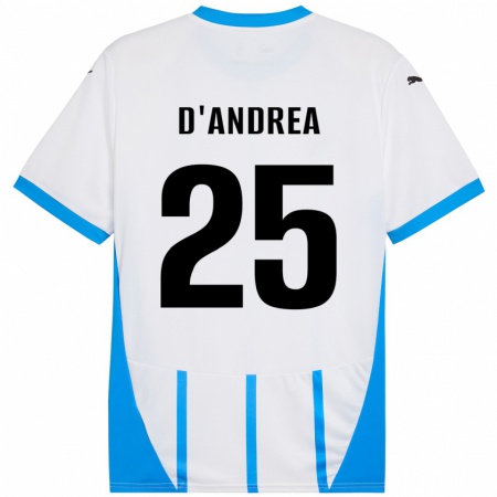 Kandiny Herren Luca D'andrea #25 Weiß Blau Auswärtstrikot Trikot 2024/25 T-Shirt