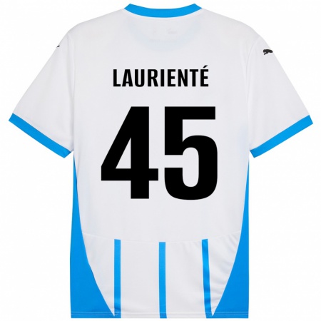 Kandiny Herren Armand Laurienté #45 Weiß Blau Auswärtstrikot Trikot 2024/25 T-Shirt