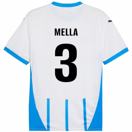 Kandiny Herren Sara Mella #3 Weiß Blau Auswärtstrikot Trikot 2024/25 T-Shirt