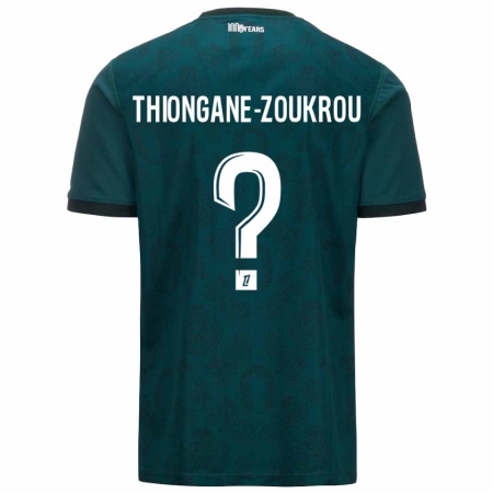 Kandiny Herren Ackah-Tidiane Thiongane-Zoukrou #0 Dunkelgrün Auswärtstrikot Trikot 2024/25 T-Shirt