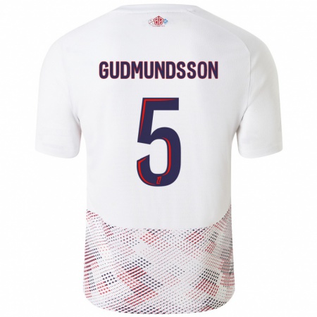 Kandiny Herren Gabriel Gudmundsson #5 Weiß Königsblau Auswärtstrikot Trikot 2024/25 T-Shirt