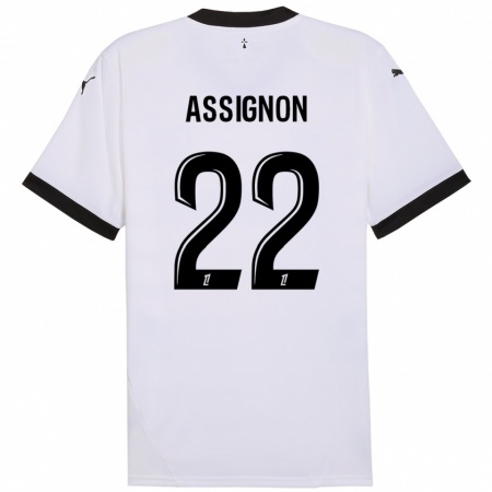 Kandiny Herren Lorenz Assignon #22 Weiß Schwarz Auswärtstrikot Trikot 2024/25 T-Shirt