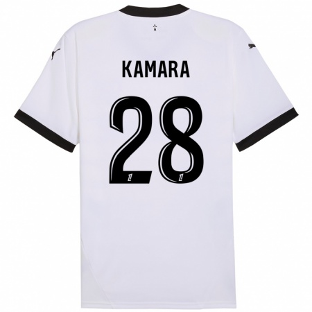 Kandiny Herren Glen Kamara #28 Weiß Schwarz Auswärtstrikot Trikot 2024/25 T-Shirt