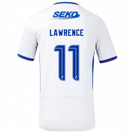 Kandiny Herren Tom Lawrence #11 Weiß Blau Auswärtstrikot Trikot 2024/25 T-Shirt