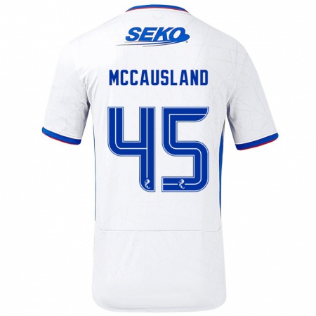 Kandiny Herren Ross Mccausland #45 Weiß Blau Auswärtstrikot Trikot 2024/25 T-Shirt