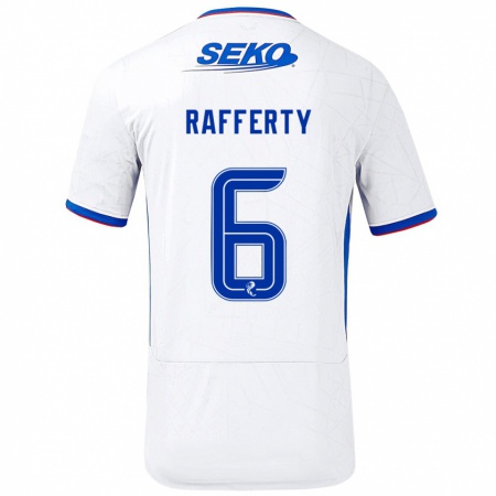 Kandiny Herren Laura Rafferty #6 Weiß Blau Auswärtstrikot Trikot 2024/25 T-Shirt