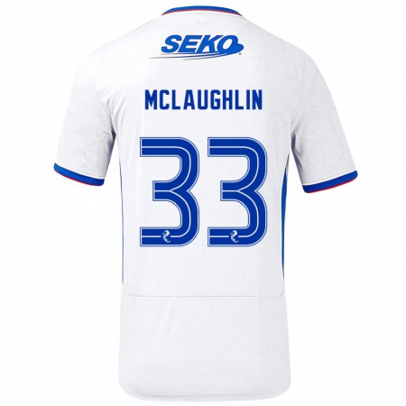 Kandiny Herren Jon Mclaughlin #33 Weiß Blau Auswärtstrikot Trikot 2024/25 T-Shirt