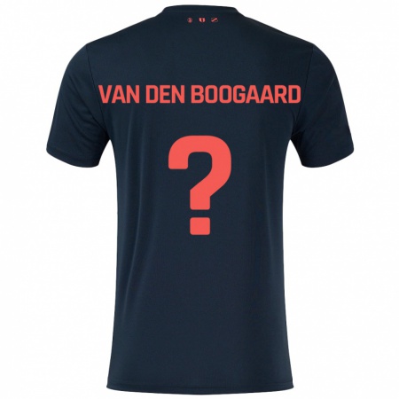 Kandiny Herren Brian Van Den Boogaard #0 Schwarz Rot Auswärtstrikot Trikot 2024/25 T-Shirt