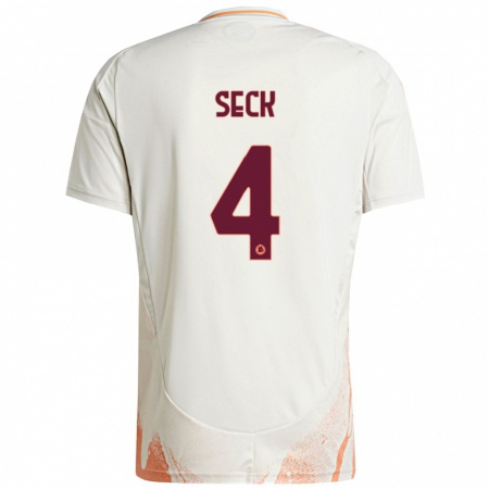 Kandiny Herren Mohamed Seck #4 Cremeweiß Orange Auswärtstrikot Trikot 2024/25 T-Shirt