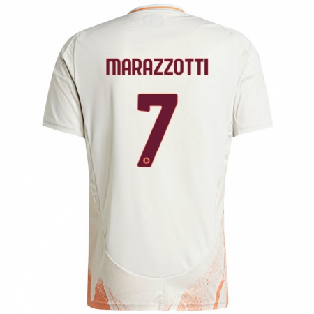 Kandiny Herren Fabrizio Marazzotti #7 Cremeweiß Orange Auswärtstrikot Trikot 2024/25 T-Shirt