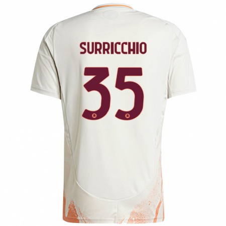 Kandiny Herren Jacopo Surricchio #35 Cremeweiß Orange Auswärtstrikot Trikot 2024/25 T-Shirt