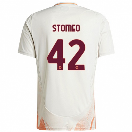 Kandiny Herren Giorgio Stomeo #42 Cremeweiß Orange Auswärtstrikot Trikot 2024/25 T-Shirt