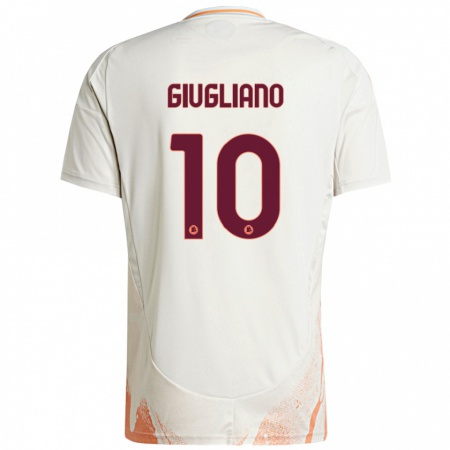 Kandiny Herren Manuela Giugliano #10 Cremeweiß Orange Auswärtstrikot Trikot 2024/25 T-Shirt