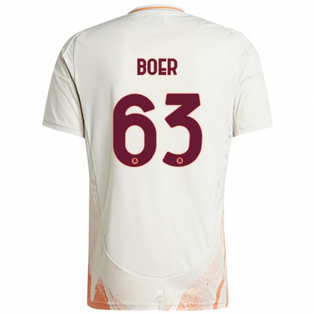 Kandiny Herren Pietro Boer #63 Cremeweiß Orange Auswärtstrikot Trikot 2024/25 T-Shirt