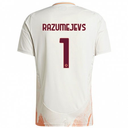 Kandiny Herren Vladislavs Razumejevs #1 Cremeweiß Orange Auswärtstrikot Trikot 2024/25 T-Shirt