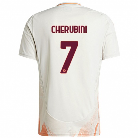 Kandiny Herren Luigi Cherubini #7 Cremeweiß Orange Auswärtstrikot Trikot 2024/25 T-Shirt