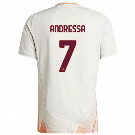 Kandiny Herren Andressa #7 Cremeweiß Orange Auswärtstrikot Trikot 2024/25 T-Shirt