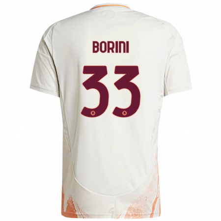 Kandiny Herren Joyce Borini #33 Cremeweiß Orange Auswärtstrikot Trikot 2024/25 T-Shirt