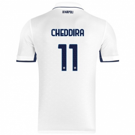 Kandiny Herren Walid Cheddira #11 Weiß Königsblau Auswärtstrikot Trikot 2024/25 T-Shirt