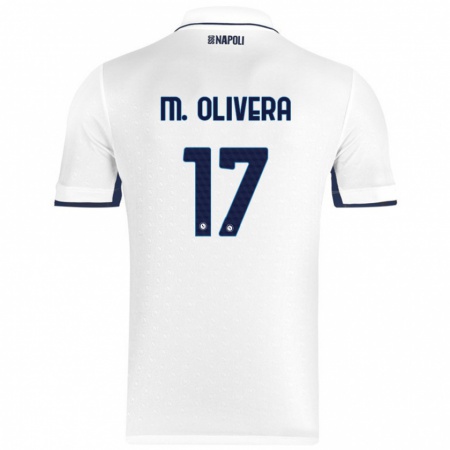 Kandiny Herren Mathías Olivera #17 Weiß Königsblau Auswärtstrikot Trikot 2024/25 T-Shirt