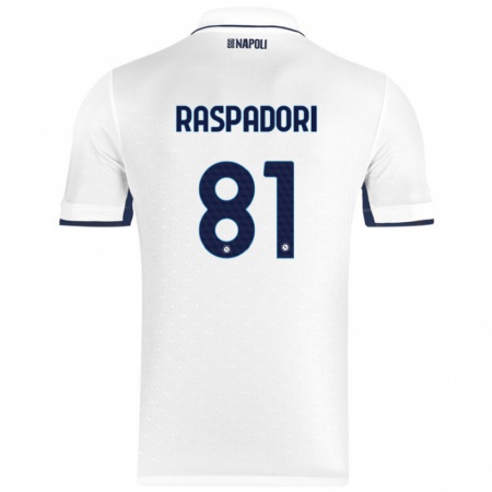 Kandiny Herren Giacomo Raspadori #81 Weiß Königsblau Auswärtstrikot Trikot 2024/25 T-Shirt