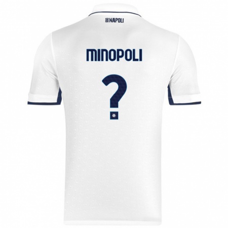 Kandiny Herren Francesco Minopoli #0 Weiß Königsblau Auswärtstrikot Trikot 2024/25 T-Shirt