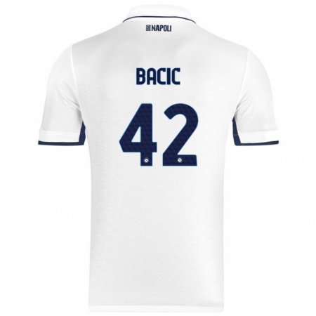 Kandiny Herren Doris Bačić #42 Weiß Königsblau Auswärtstrikot Trikot 2024/25 T-Shirt