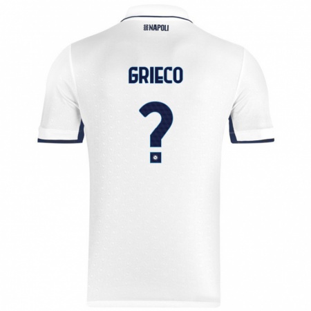 Kandiny Herren Alessandro Grieco #0 Weiß Königsblau Auswärtstrikot Trikot 2024/25 T-Shirt