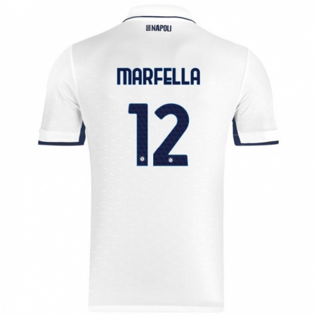 Kandiny Herren Davide Marfella #12 Weiß Königsblau Auswärtstrikot Trikot 2024/25 T-Shirt