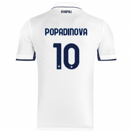 Kandiny Herren Evdokiya Popadinova #10 Weiß Königsblau Auswärtstrikot Trikot 2024/25 T-Shirt