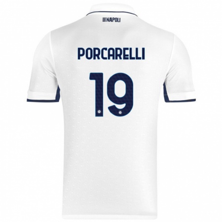 Kandiny Herren Maddelena Porcarelli #19 Weiß Königsblau Auswärtstrikot Trikot 2024/25 T-Shirt