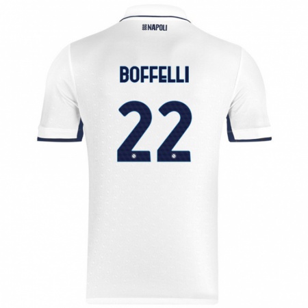 Kandiny Herren Valerio Boffelli #22 Weiß Königsblau Auswärtstrikot Trikot 2024/25 T-Shirt