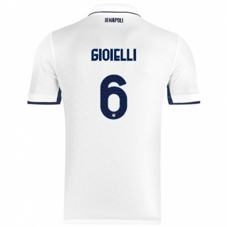 Kandiny Herren Francesco Pio Gioielli #6 Weiß Königsblau Auswärtstrikot Trikot 2024/25 T-Shirt