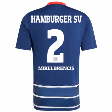 Kandiny Herren William Mikelbrencis #2 Dunkelblau Auswärtstrikot Trikot 2024/25 T-Shirt