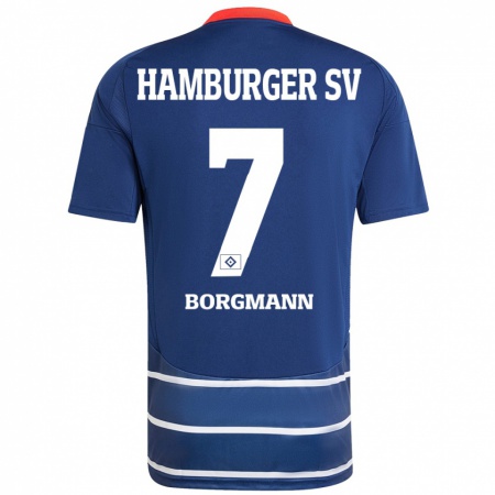 Kandiny Herren Marcus Borgmann #7 Dunkelblau Auswärtstrikot Trikot 2024/25 T-Shirt