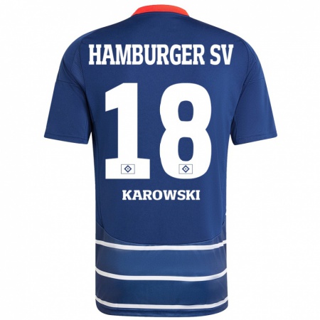 Kandiny Herren Nele Karowski #18 Dunkelblau Auswärtstrikot Trikot 2024/25 T-Shirt