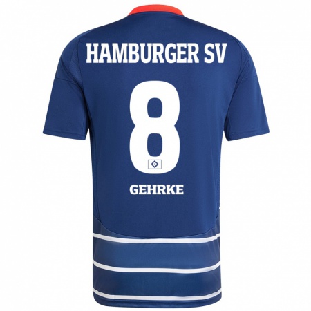 Kandiny Herren Stefan Gehrke #8 Dunkelblau Auswärtstrikot Trikot 2024/25 T-Shirt