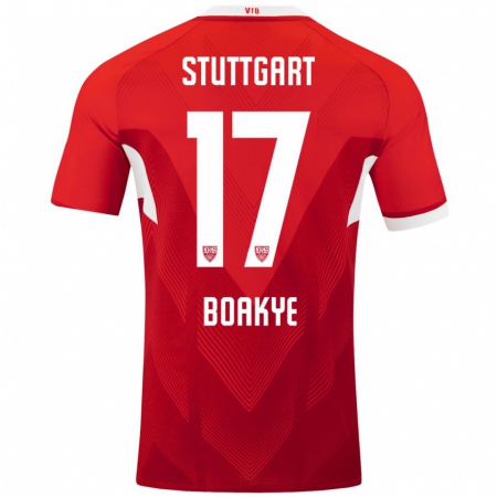 Kandiny Herren Maurice Boakye #17 Rot Weiß Auswärtstrikot Trikot 2024/25 T-Shirt