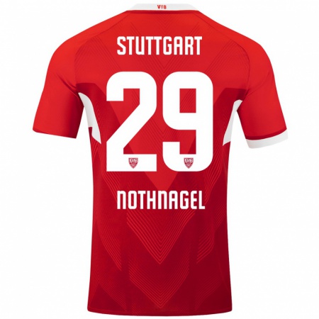 Kandiny Herren Dominik Nothnagel #29 Rot Weiß Auswärtstrikot Trikot 2024/25 T-Shirt