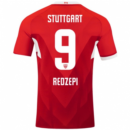 Kandiny Herren Dafina Redzepi #9 Rot Weiß Auswärtstrikot Trikot 2024/25 T-Shirt