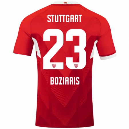 Kandiny Herren Giannis Boziaris #23 Rot Weiß Auswärtstrikot Trikot 2024/25 T-Shirt