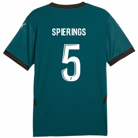 Kandiny Herren Stijn Spierings #5 Dunkelgrün Auswärtstrikot Trikot 2024/25 T-Shirt