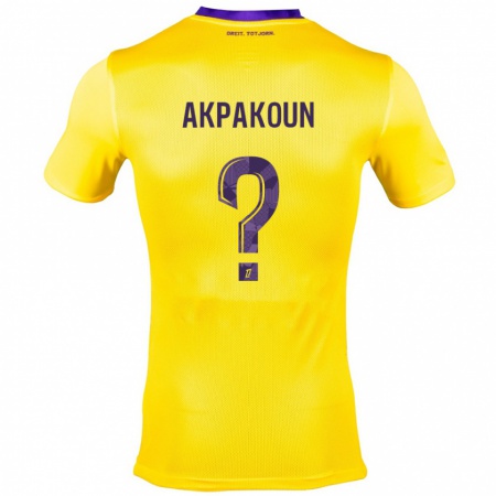 Kandiny Herren Noé Akpakoun #0 Gelb Lila Auswärtstrikot Trikot 2024/25 T-Shirt