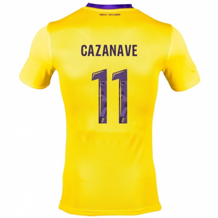 Kandiny Herren Julie Cazanave #11 Gelb Lila Auswärtstrikot Trikot 2024/25 T-Shirt