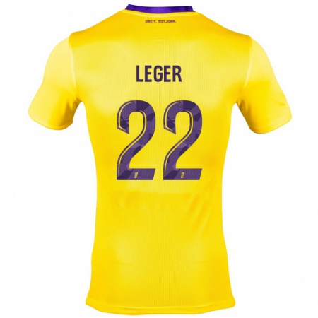 Kandiny Herren Christelle Léger #22 Gelb Lila Auswärtstrikot Trikot 2024/25 T-Shirt