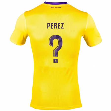 Kandiny Herren Giacomo Perez #0 Gelb Lila Auswärtstrikot Trikot 2024/25 T-Shirt