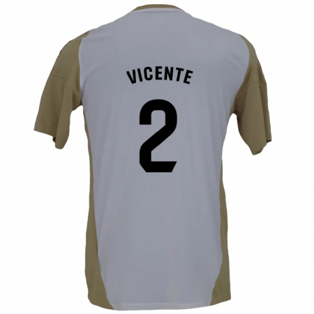 Kandiny Herren David Vicente #2 Braunweiß Auswärtstrikot Trikot 2024/25 T-Shirt